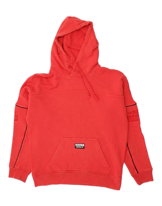 ADIDAS Womens Graphic Hoodie Jumper UK 16 Large Red Cotton Hoodie with Fur Luxurious Winter ADIDAS Womens Graphic Hoodie Jumper UK 16 Large Red Cotton Hoodie with Fur Luxurious Winter