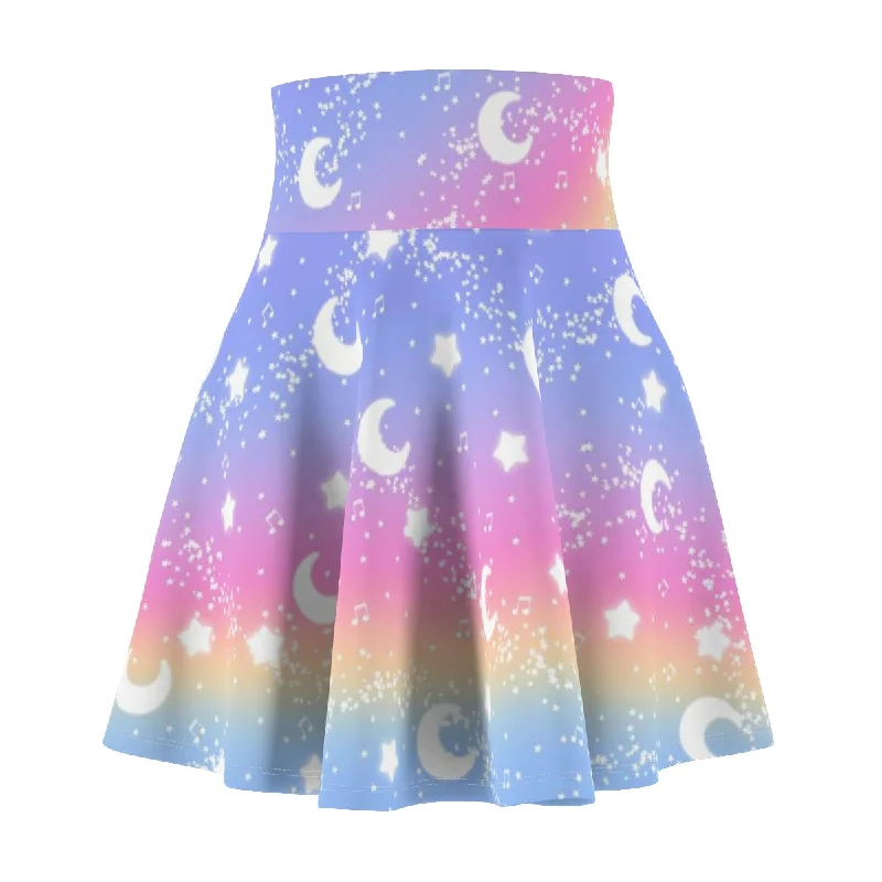 Magical Fairy Time (Rainbow Sunset) High Waist Skater Skirt vintage skirt charm
