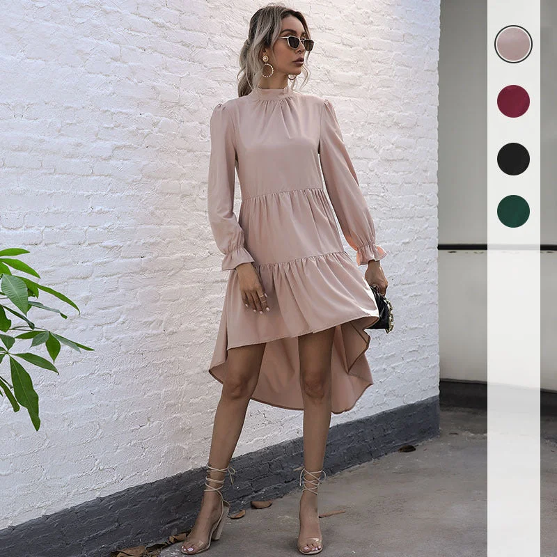 IKEARLAX autumn popular cross-border trade long-sleeved irregular dress dress cake fishtail dress women Tunics Vintage classic IKEARLAX autumn popular cross-border trade long-sleeved irregular dress dress cake fishtail dress women Tunics Vintage classic