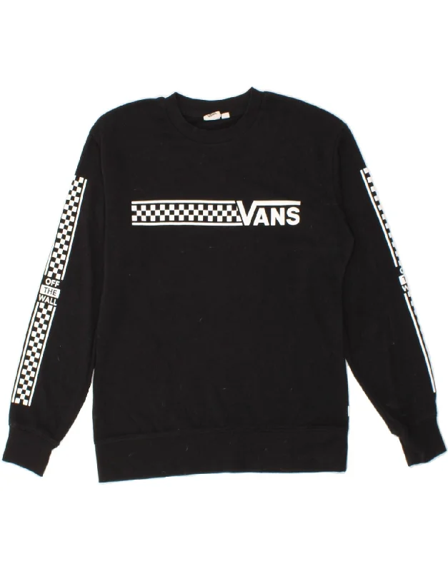 VANS Womens Graphic Sweatshirt Jumper UK 6 XS Black Cotton Hoodie with Magnetic Closure Innovative Modern VANS Womens Graphic Sweatshirt Jumper UK 6 XS Black Cotton Hoodie with Magnetic Closure Innovative Modern
