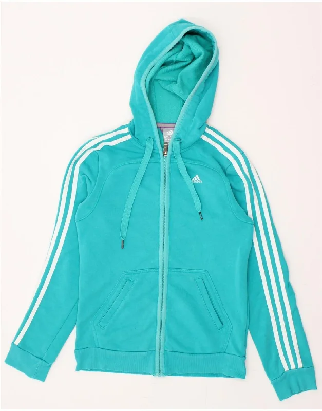 ADIDAS Womens Zip Hoodie Sweater UK 4/6 XS Blue Cotton Hoodie with Rhinestones Sparkly Elegant ADIDAS Womens Zip Hoodie Sweater UK 4/6 XS Blue Cotton Hoodie with Rhinestones Sparkly Elegant
