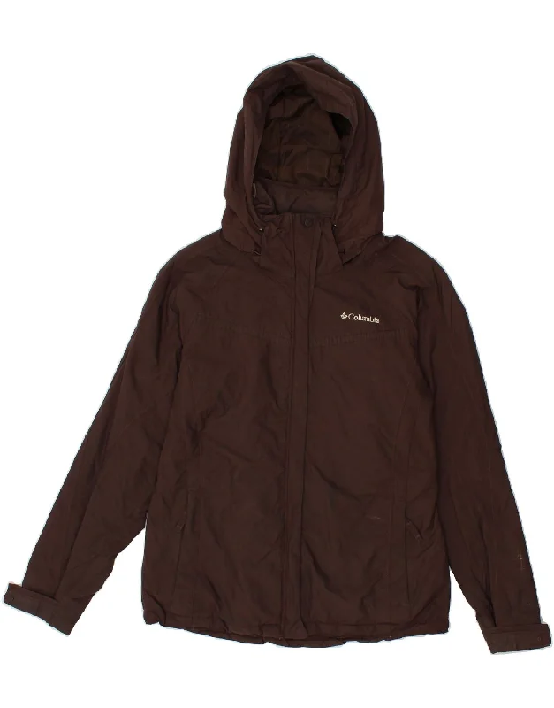 COLUMBIA Womens Hooded Windbreaker Jacket UK 14 Medium Brown Nylon Lace Jacket Ribbed Jacket Sequined Jacket COLUMBIA Womens Hooded Windbreaker Jacket UK 14 Medium Brown Nylon Lace Jacket Ribbed Jacket Sequined Jacket