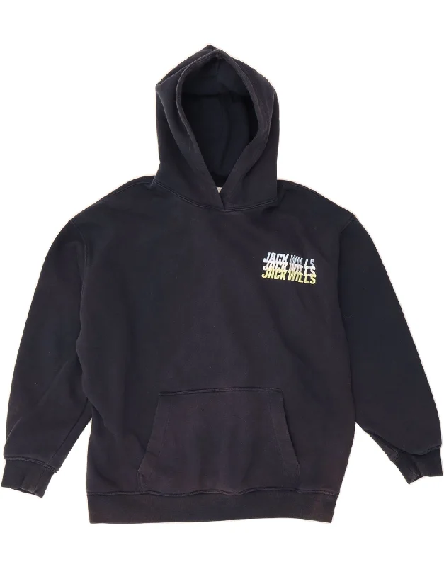 JACK WILLS Womens Oversized Graphic Hoodie Jumper UK 12 Medium Navy Blue Hoodie with Back Slit Movement Comfort JACK WILLS Womens Oversized Graphic Hoodie Jumper UK 12 Medium Navy Blue Hoodie with Back Slit Movement Comfort