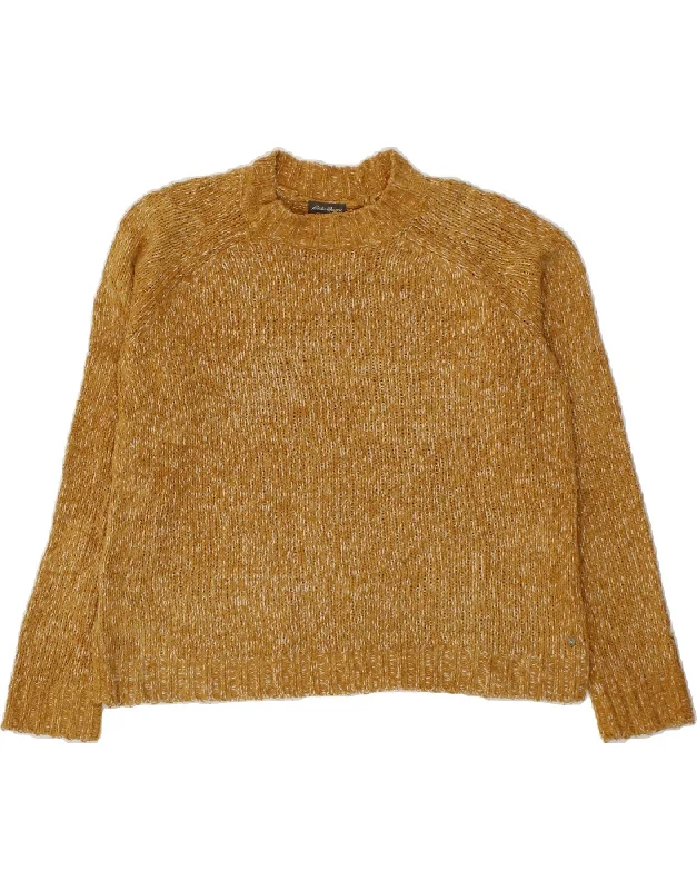 EDDIE BAUER Womens Turtle Neck Jumper Sweater UK 10 Small Brown Flecked Striped Floral Plaid EDDIE BAUER Womens Turtle Neck Jumper Sweater UK 10 Small Brown Flecked Striped Floral Plaid