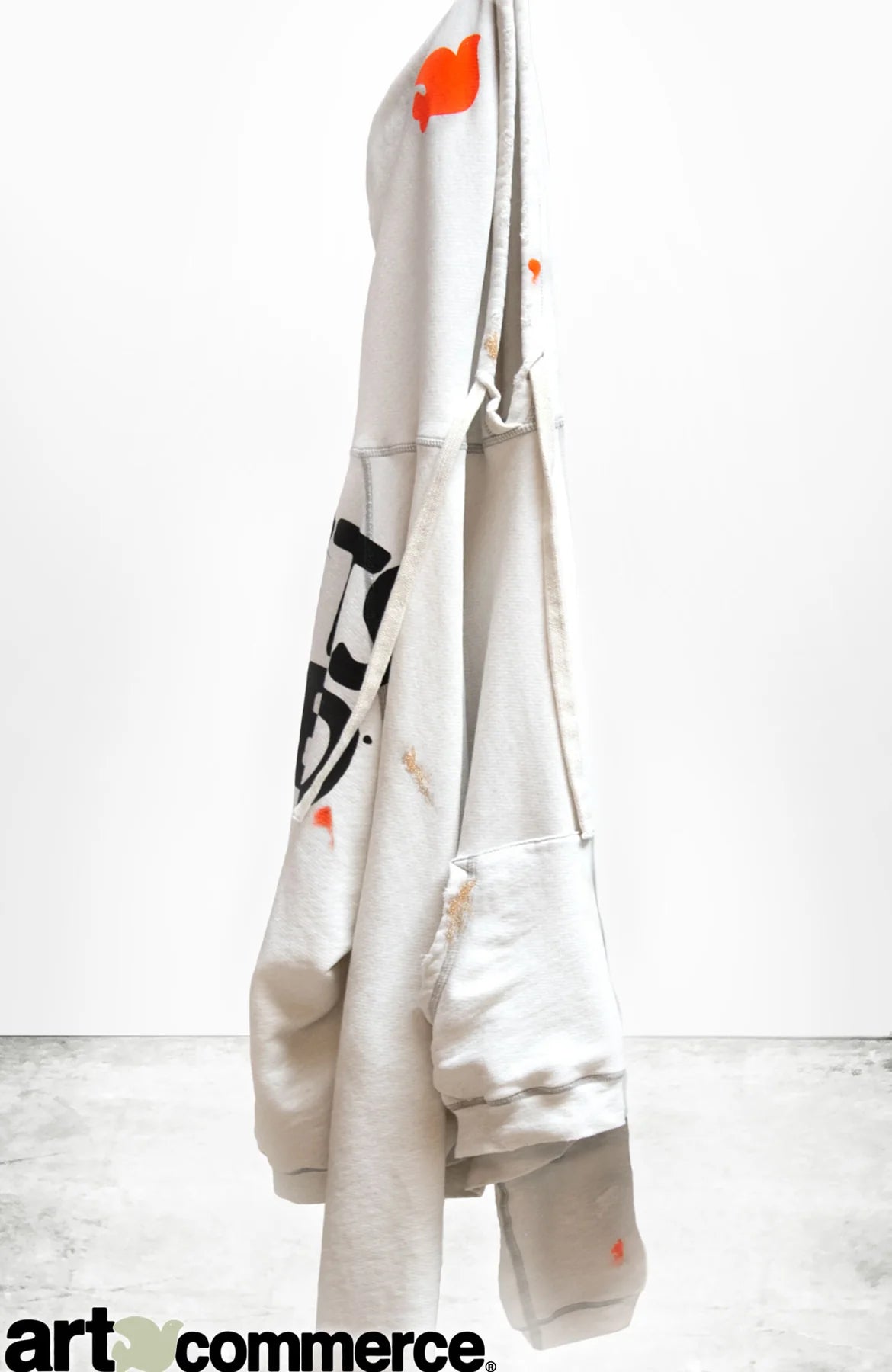 FREECITY ARTISTSWANTED PAINT 100% DIP BIG HOODIE - WHITEOUT DIP Hoodie with High Neck Warm Protective FREECITY ARTISTSWANTED PAINT 100% DIP BIG HOODIE - WHITEOUT DIP Hoodie with High Neck Warm Protective