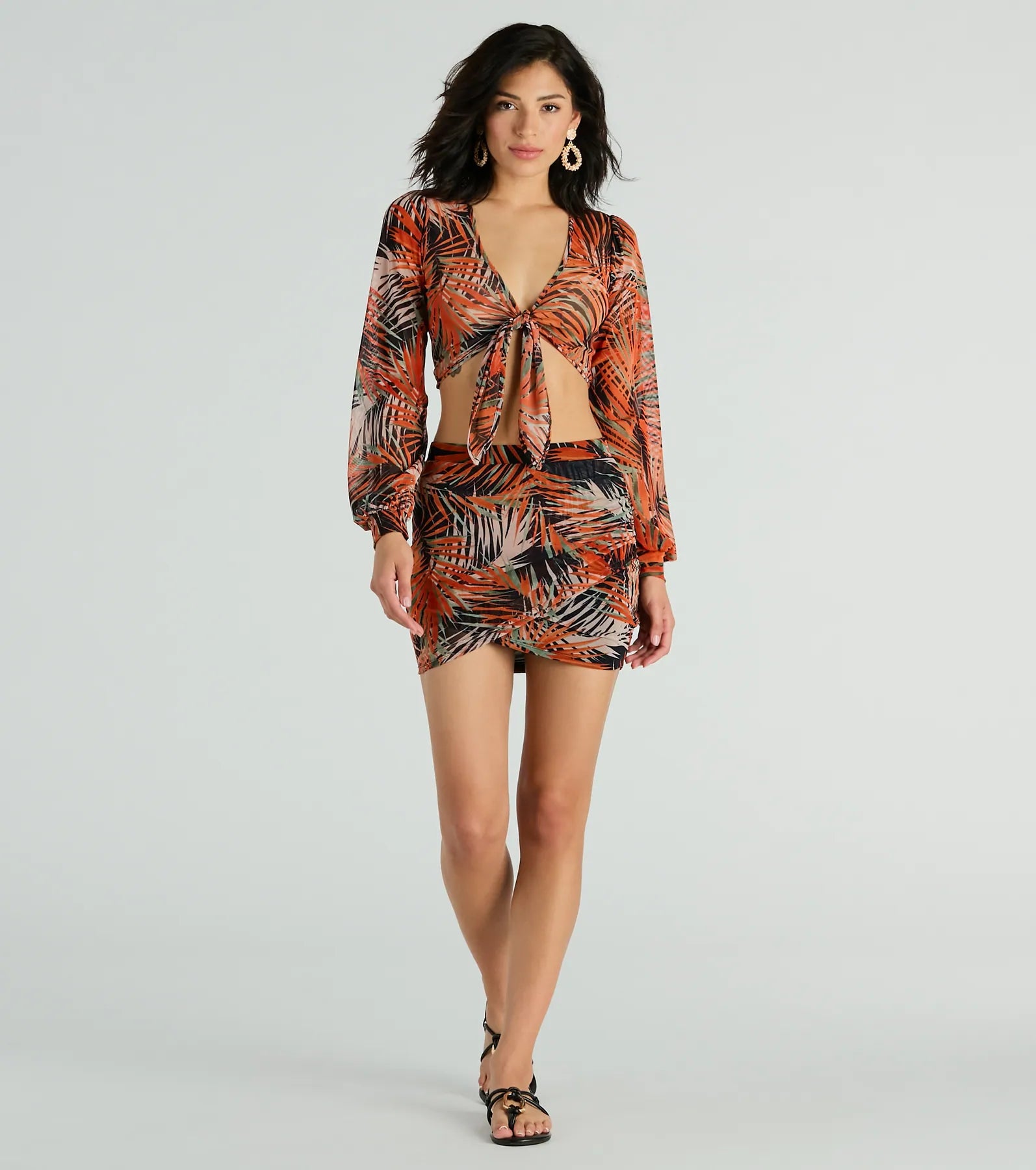 Destined For Sun Tropical Mesh Mini Skirt denim skirt stylish