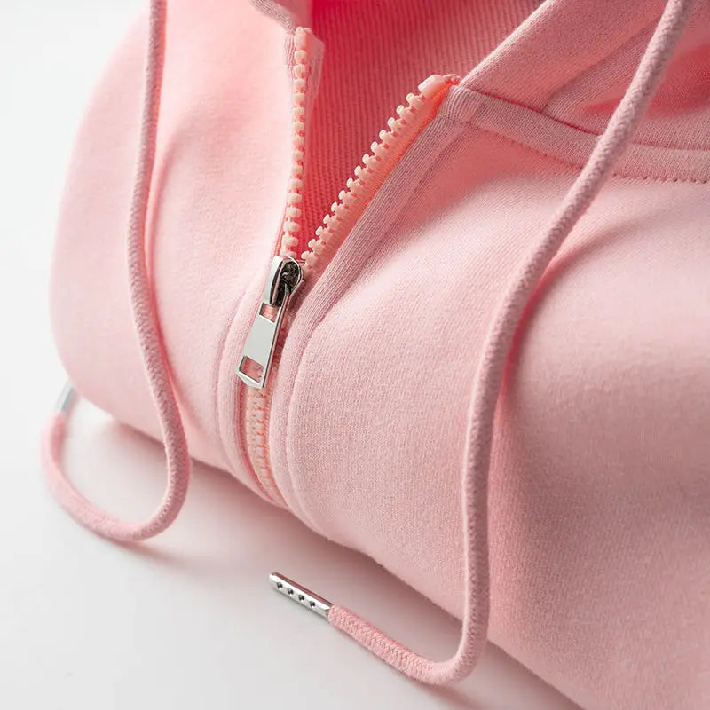 Spring Autumn Clothing Cherry Pollen Hoodies Sweatshirt Women Female Light Pink Peach Powder Early Cotton Zipper Jacket Coat Fleece Jacket Down Jacket Parka Spring Autumn Clothing Cherry Pollen Hoodies Sweatshirt Women Female Light Pink Peach Powder Early Cotton Zipper Jacket Coat Fleece Jacket Down Jacket Parka