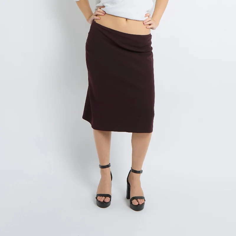 Lace Hem Midi Skirt - 10 denim skirt durable