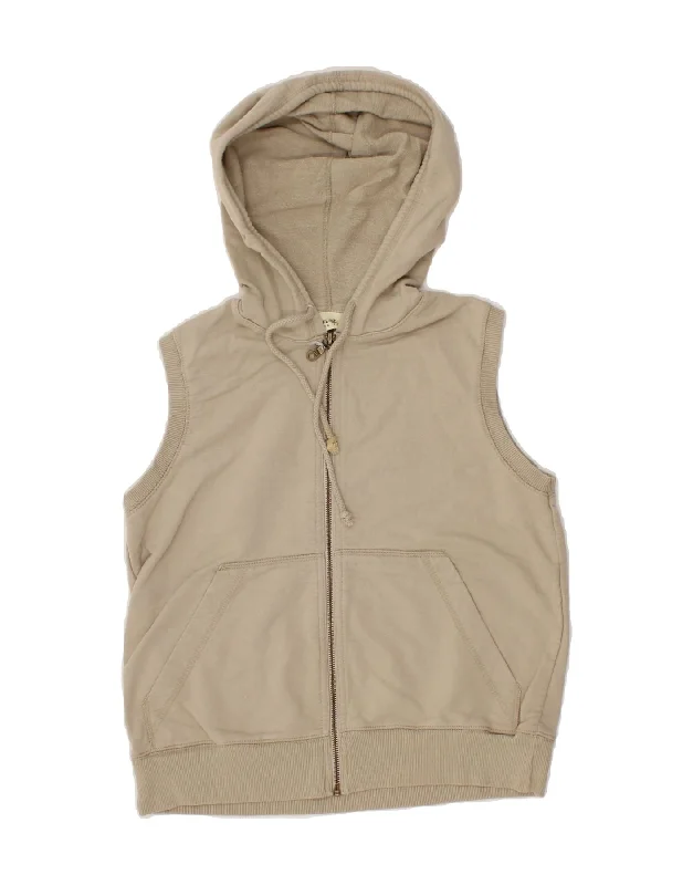 EDDIE BAUER Womens Sleeveless Zip Hoodie Sweater UK 10 Small Grey Cotton Hoodie with Double Zipper Versatile Adjustable EDDIE BAUER Womens Sleeveless Zip Hoodie Sweater UK 10 Small Grey Cotton Hoodie with Double Zipper Versatile Adjustable