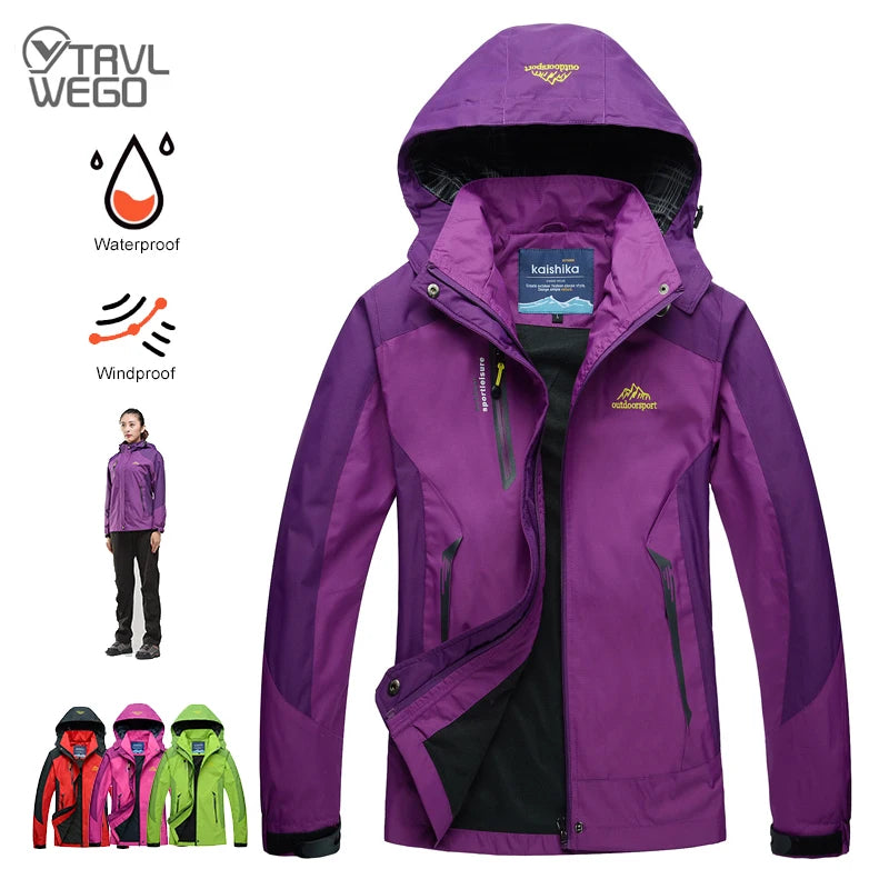TRVLWEGO Camping Hiking Jacket Women Autumn Outdoor Sports Coats Climbing Trekking Windbreaker Travel Waterproof Purple Rosy Nylon Fabric Polyester Fabric Spandex Fabric TRVLWEGO Camping Hiking Jacket Women Autumn Outdoor Sports Coats Climbing Trekking Windbreaker Travel Waterproof Purple Rosy Nylon Fabric Polyester Fabric Spandex Fabric