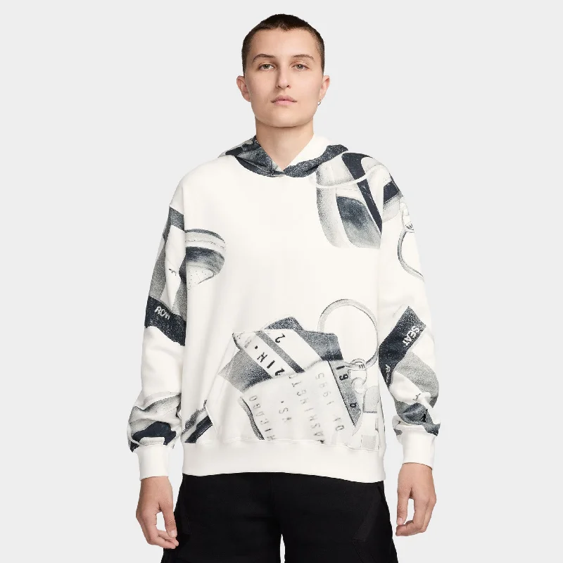 Jordan Women's Brooklyn All Over Print Hoodie Sail / Black Hoodie with Elastic Waist Stretchable Comfortable Jordan Women's Brooklyn All Over Print Hoodie Sail / Black Hoodie with Elastic Waist Stretchable Comfortable