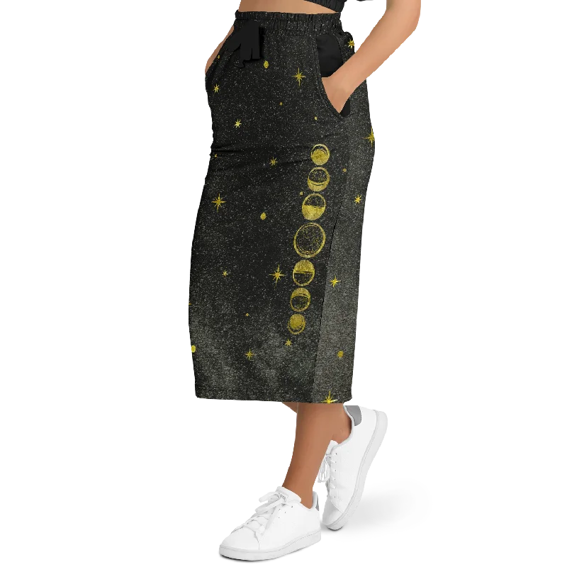 'There Is More That Connects Us' Long-Pocket Skirt linen skirt breathable