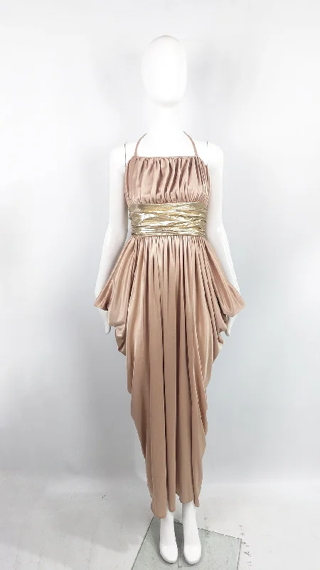 Ronald Joyce Vintage Slinky Draped Grecian Goddess Maxi Evening Dress, 1970s Tunics Luxurious high-end Ronald Joyce Vintage Slinky Draped Grecian Goddess Maxi Evening Dress, 1970s Tunics Luxurious high-end