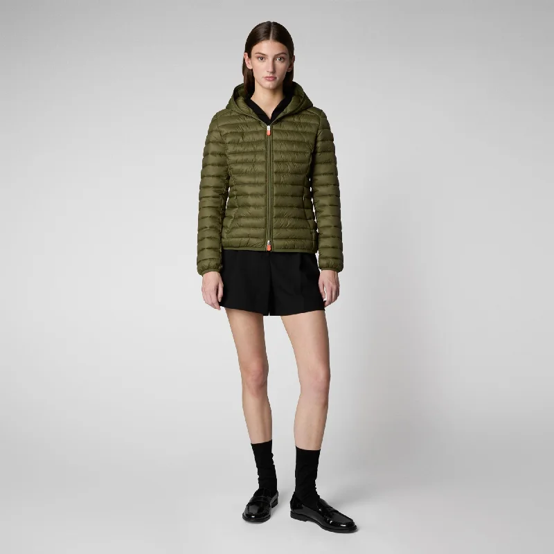 Women's Hooded Animal free Puffer Jacket Daisy in Dusty Olive Plaid Jacket Tartan Jacket Houndstooth Jacket Women's Hooded Animal free Puffer Jacket Daisy in Dusty Olive Plaid Jacket Tartan Jacket Houndstooth Jacket