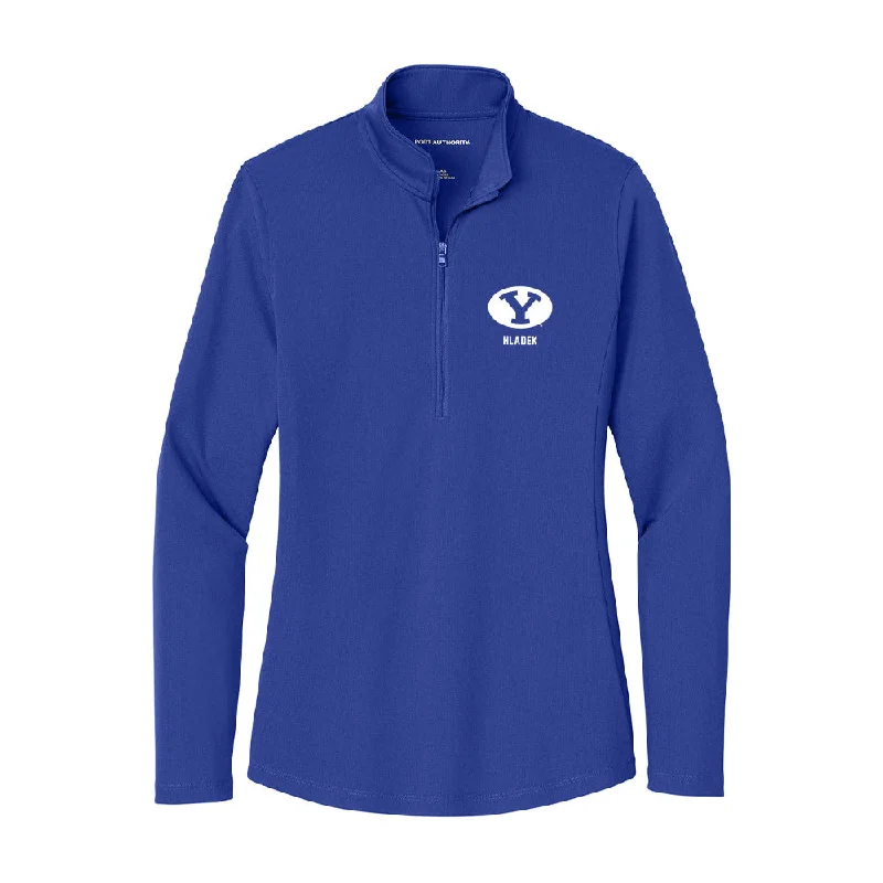 BYU - NCAA Women's Soccer : Ruby Hladek - Women's Lightweight Quarter Zip Jacket Satin Jacket Silk Jacket Chiffon Jacket BYU - NCAA Women's Soccer : Ruby Hladek - Women's Lightweight Quarter Zip Jacket Satin Jacket Silk Jacket Chiffon Jacket