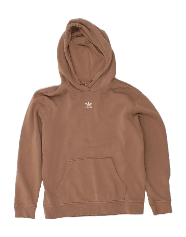 ADIDAS Womens Hoodie Jumper UK 12 Medium Brown Cotton Hoodie with Gradient Ombre Colorful ADIDAS Womens Hoodie Jumper UK 12 Medium Brown Cotton Hoodie with Gradient Ombre Colorful
