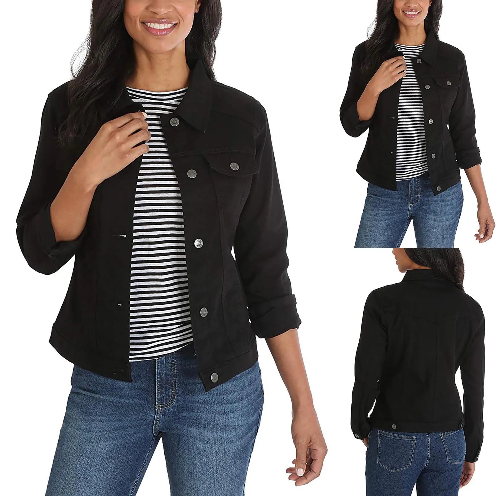 Women's Casual Cropped Denim Jacket Western Basic Lapel Button Up Long Sleeve Trucker Jean Jacket Biker Coat Tops Appliqued Jacket Beaded Jacket Sequined Jacket Women's Casual Cropped Denim Jacket Western Basic Lapel Button Up Long Sleeve Trucker Jean Jacket Biker Coat Tops Appliqued Jacket Beaded Jacket Sequined Jacket