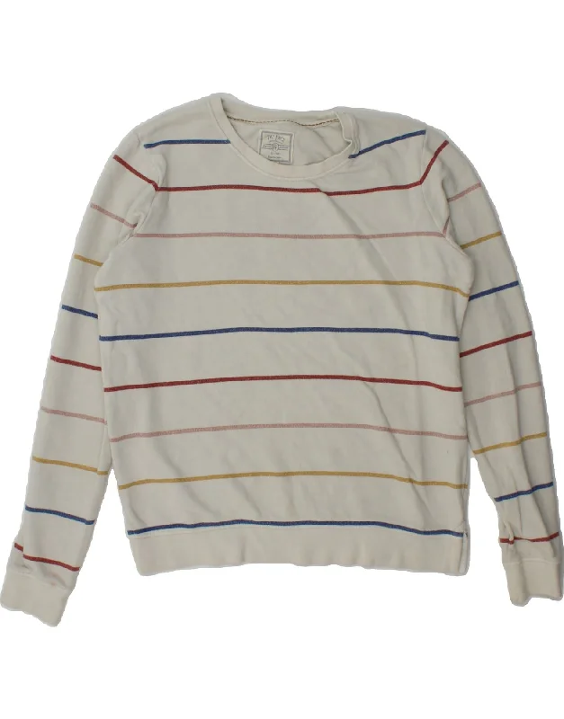 FAT FACE Womens Oversized Sweatshirt Jumper UK 10 Small White Striped Hoodie with Monochrome Minimalist Simple FAT FACE Womens Oversized Sweatshirt Jumper UK 10 Small White Striped Hoodie with Monochrome Minimalist Simple