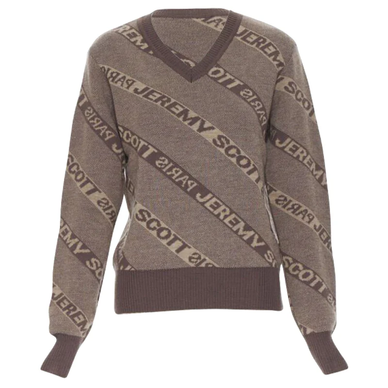 Jeremy Scott Paris logo intarsia wool short sweater Rayon Fabric Velvet Fabric Corduroy Fabric Jeremy Scott Paris logo intarsia wool short sweater Rayon Fabric Velvet Fabric Corduroy Fabric