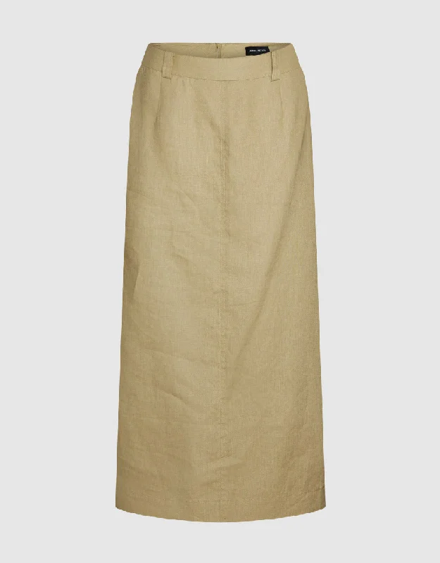 Midi Straight Skirt chiffon skirt airy