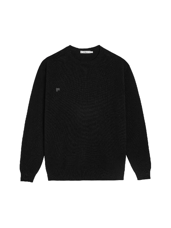 Archive Womens Recycled Cashmere Crewneck Sweatshirt—black Hoodie with Bell Sleeves Flared Feminine Archive Womens Recycled Cashmere Crewneck Sweatshirt—black Hoodie with Bell Sleeves Flared Feminine