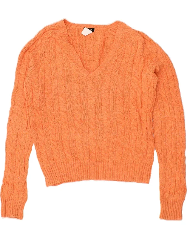 J. CREW Womens Crop V-Neck Jumper Sweater UK 10 Small Orange Cotton Sweater Knitwear Pullover J. CREW Womens Crop V-Neck Jumper Sweater UK 10 Small Orange Cotton Sweater Knitwear Pullover