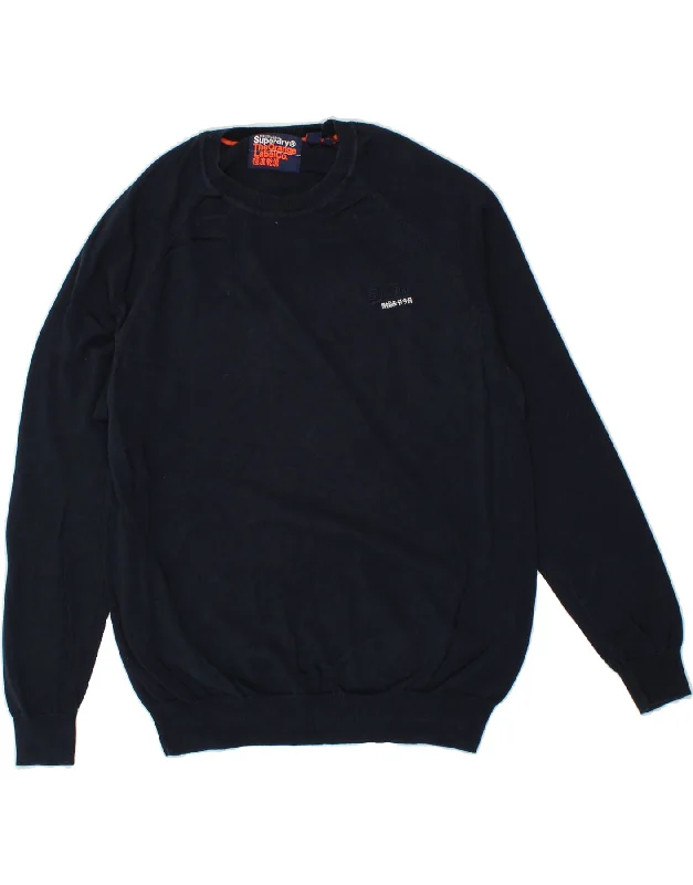 SUPERDRY Womens Crew Neck Jumper Sweater XL Navy Blue Cotton Hooded Caped Shawl Collar SUPERDRY Womens Crew Neck Jumper Sweater XL Navy Blue Cotton Hooded Caped Shawl Collar