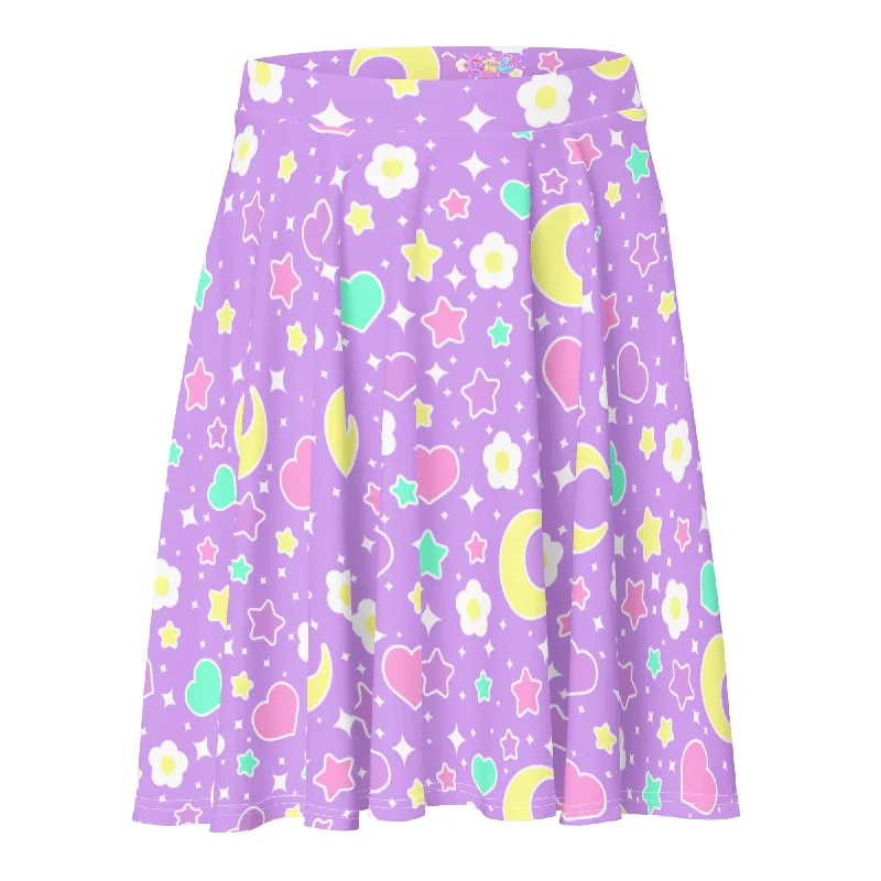 Magical Spring Purple Skater Skirt cashmere skirt rich