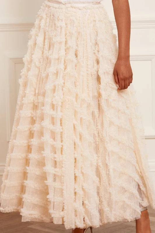 Florence Ruffle Ankle Skirt chiffon skirt airy