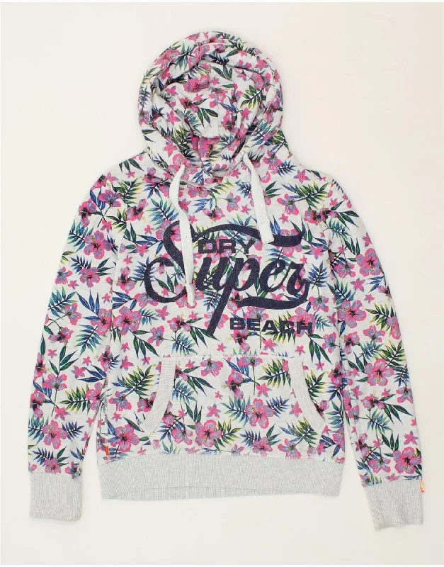 SUPERDRY Womens Graphic Hoodie Jumper UK 10 Small Pink Floral Cotton Hoodie with Fur Luxurious Winter SUPERDRY Womens Graphic Hoodie Jumper UK 10 Small Pink Floral Cotton Hoodie with Fur Luxurious Winter