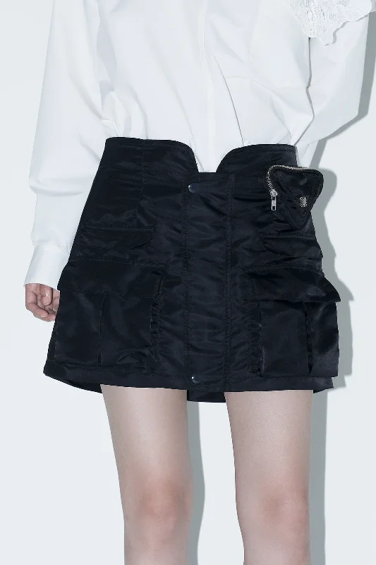 NYLON TWILL MINI SKIRT chiffon skirt flowing