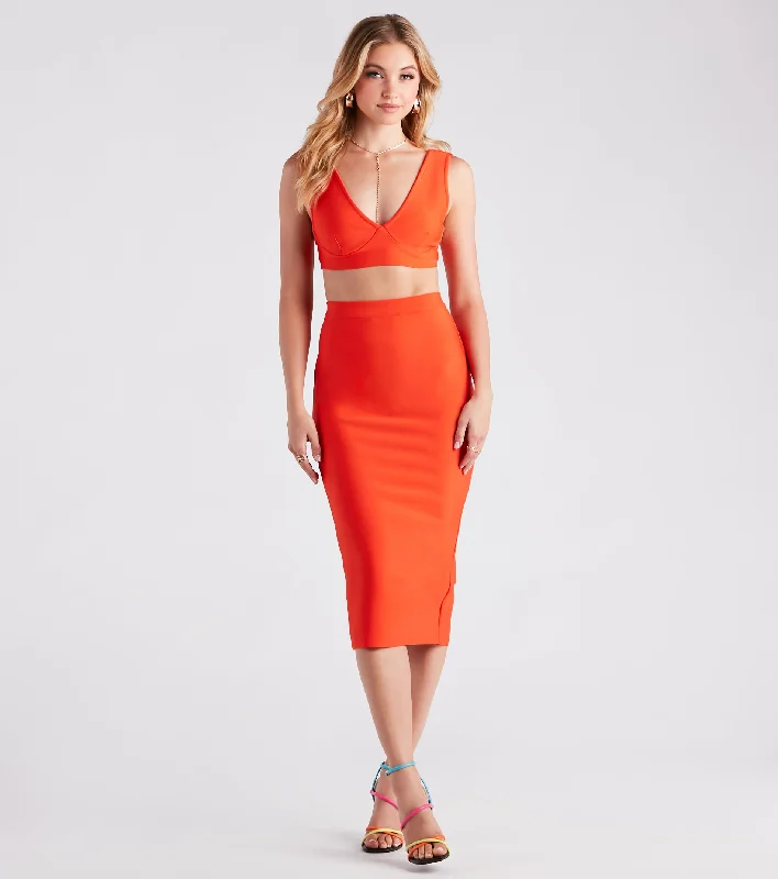 Meet Your Match Bandage Midi Skirt lace skirt intricate