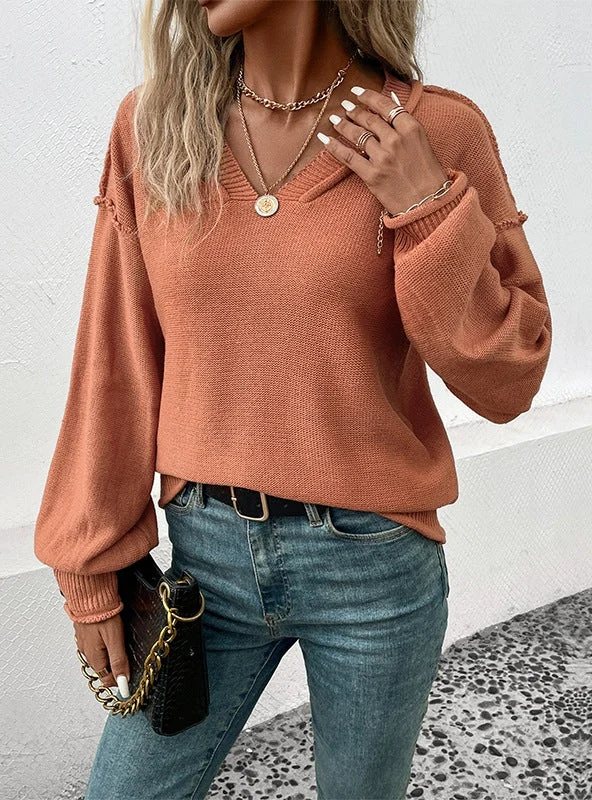 FASHION LONG SLEEVE SOLID COLOR V-NECK SWEATER Terry Blend Velvet Blend Canvas Blend FASHION LONG SLEEVE SOLID COLOR V-NECK SWEATER Terry Blend Velvet Blend Canvas Blend