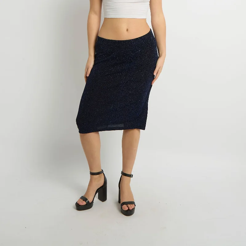 Sparkly Midi Skirt - UK 6 high slit skirt