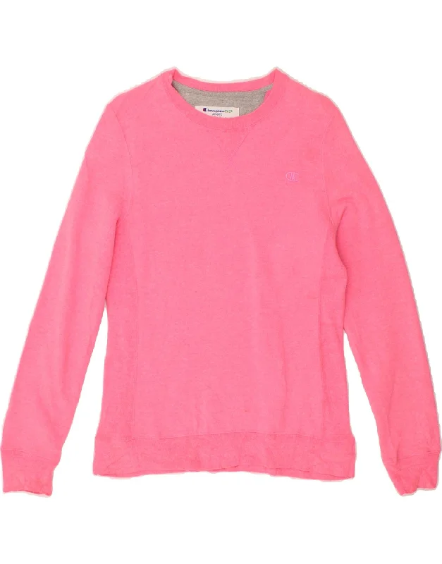 CHAMPION Womens Sweatshirt Jumper UK 14 Medium Pink Cotton Hoodie with Pastel Soft Subtle CHAMPION Womens Sweatshirt Jumper UK 14 Medium Pink Cotton Hoodie with Pastel Soft Subtle