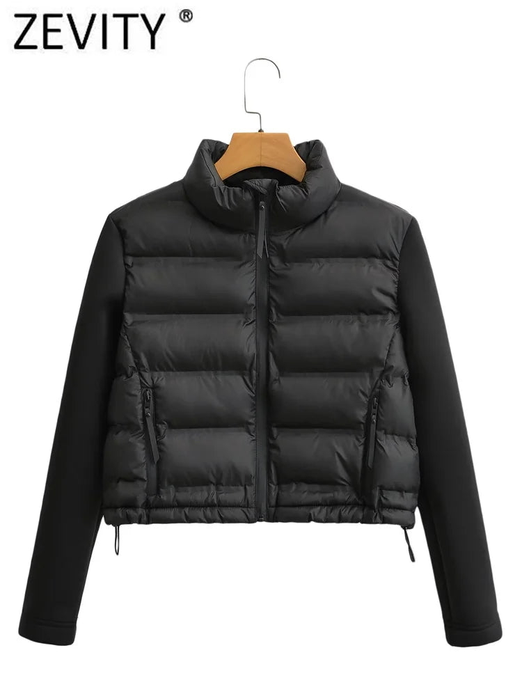 ZEVITY Women Fashion Stand Collar Long Sleeve Patchwork Quilted Cotton Jacket Coat Femme Outerwear Chic Zipper Short Tops CT5817 Mesh Jacket Canvas Jacket Denim Jacket ZEVITY Women Fashion Stand Collar Long Sleeve Patchwork Quilted Cotton Jacket Coat Femme Outerwear Chic Zipper Short Tops CT5817 Mesh Jacket Canvas Jacket Denim Jacket