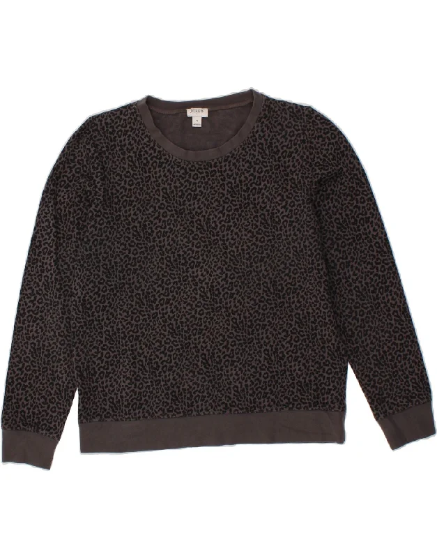J. CREW Womens Sweatshirt Jumper UK 10 Small Grey Animal Print Cotton Hoodie with Velcro Closure Adjustable Secure J. CREW Womens Sweatshirt Jumper UK 10 Small Grey Animal Print Cotton Hoodie with Velcro Closure Adjustable Secure