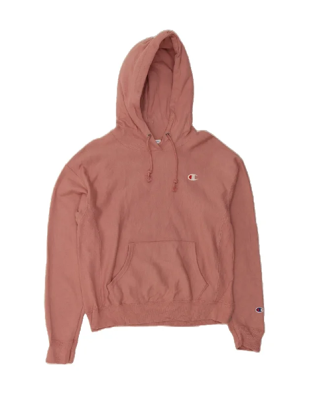CHAMPION Womens Hoodie Jumper UK 14 Medium Pink Cotton Hoodie with Crew Neck Simple Timeless CHAMPION Womens Hoodie Jumper UK 14 Medium Pink Cotton Hoodie with Crew Neck Simple Timeless