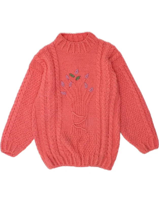 VINTAGE Womens Turtle Neck Jumper Sweater UK 16 Large Pink Acrylic Terry Blend Velvet Blend Canvas Blend VINTAGE Womens Turtle Neck Jumper Sweater UK 16 Large Pink Acrylic Terry Blend Velvet Blend Canvas Blend