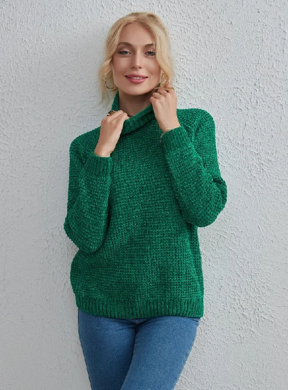 FASHION PURE COLOR SIMPLE FASHION TURTLE NECK SWEATER Cable Knit Ribbed Knit Lace Knit FASHION PURE COLOR SIMPLE FASHION TURTLE NECK SWEATER Cable Knit Ribbed Knit Lace Knit