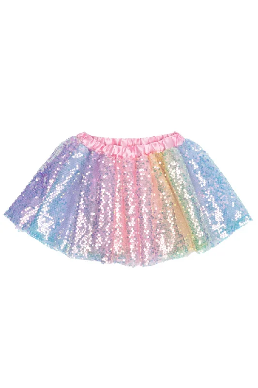 Ombre Pastel Rainbow Sequins Skirt Size 4-6 chiffon skirt delicate