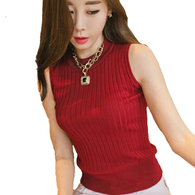 women's tanks high neck sleeveless cotton knitted tank top women fashion sexy tops female top white black vest fashionable tank top women's tanks high neck sleeveless cotton knitted tank top women fashion sexy tops female top white black vest fashionable tank top