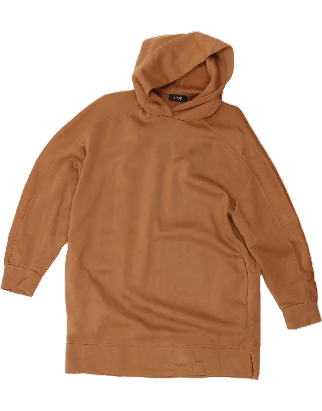 COS Womens Oversized Hoodie Dress UK 6 XS Brown Viscose Hoodie with Sequins Glamorous Eye-catching COS Womens Oversized Hoodie Dress UK 6 XS Brown Viscose Hoodie with Sequins Glamorous Eye-catching