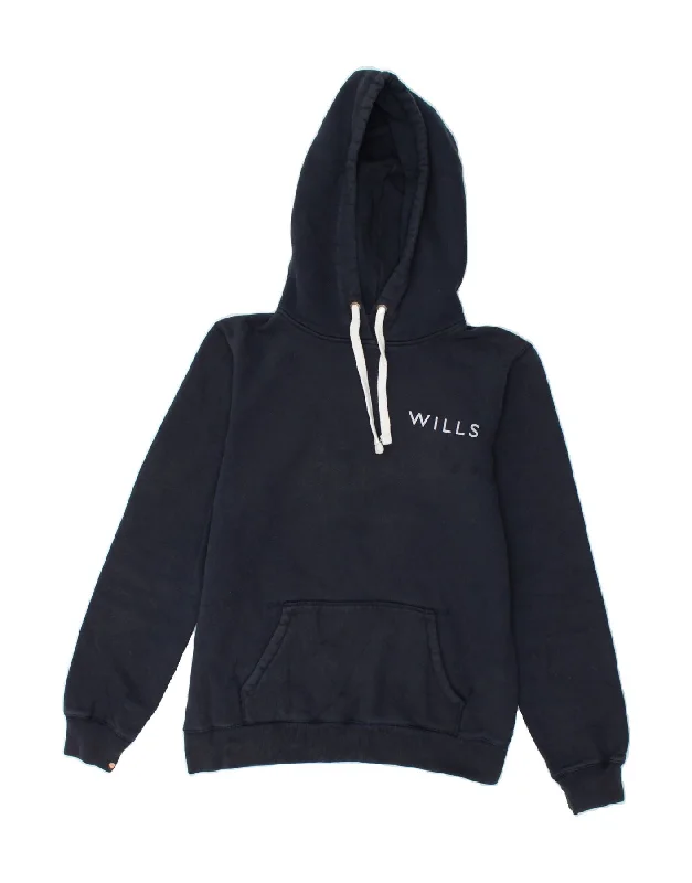 JACK WILLS Womens Oversized Graphic Hoodie Jumper UK 10 Small Navy Blue Hoodie with Crew Neck Simple Timeless JACK WILLS Womens Oversized Graphic Hoodie Jumper UK 10 Small Navy Blue Hoodie with Crew Neck Simple Timeless