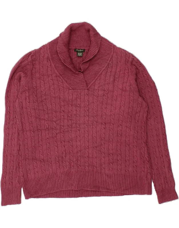 EDDIE BAUER Womens Oversized Shawl Neck Jumper Sweater UK 18 XL Burgundy Neon Metallic Matte EDDIE BAUER Womens Oversized Shawl Neck Jumper Sweater UK 18 XL Burgundy Neon Metallic Matte