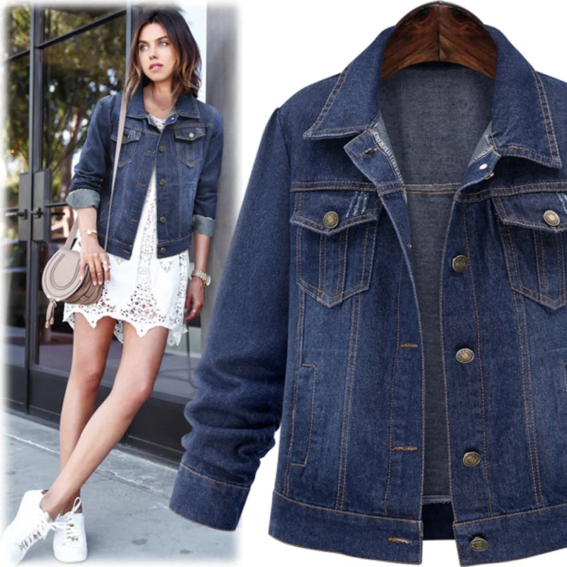 Large size 5XL 2020 Autumn Winter Women Denim Jacket Long Sleeve Short Denim Coat For Women Jeans Jacket Plus Size Outwear A-Line Jacket Boat Neck Shawl Collar Large size 5XL 2020 Autumn Winter Women Denim Jacket Long Sleeve Short Denim Coat For Women Jeans Jacket Plus Size Outwear A-Line Jacket Boat Neck Shawl Collar