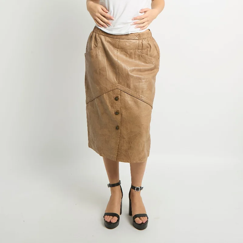 Leather Midi Skirt - UK 10 lace skirt romantic