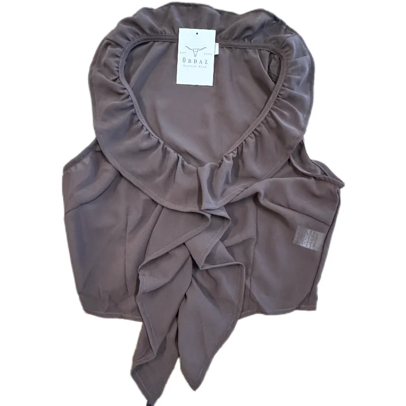 Chiffon Tank Top - Brown flowy tank top
