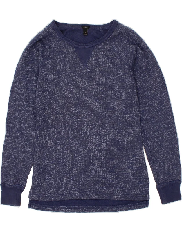 J. CREW Womens Sweatshirt Jumper UK 6 XS Navy Blue Cotton Hoodie with Exposed Zipper Edgy Industrial J. CREW Womens Sweatshirt Jumper UK 6 XS Navy Blue Cotton Hoodie with Exposed Zipper Edgy Industrial
