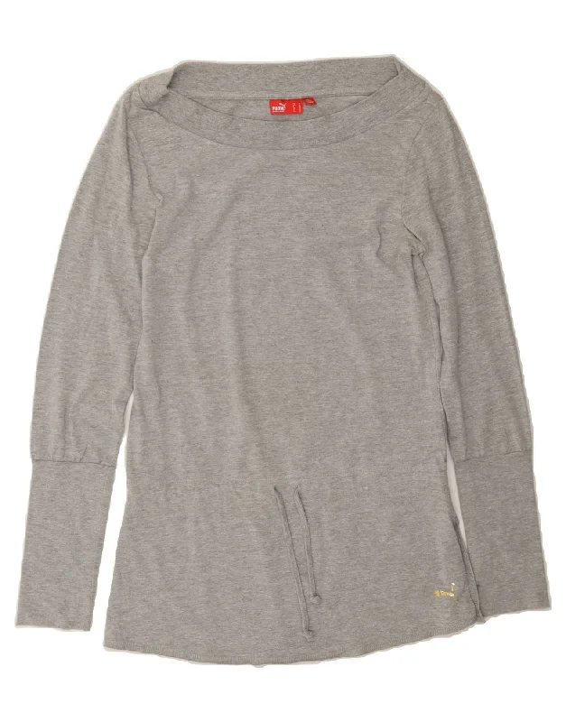 PUMA Womens Sweatshirt Jumper UK 12 Medium Grey Hoodie with Monochrome Minimalist Simple PUMA Womens Sweatshirt Jumper UK 12 Medium Grey Hoodie with Monochrome Minimalist Simple